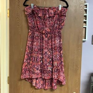 Delias Strapless Floral Patterned High/Low dress